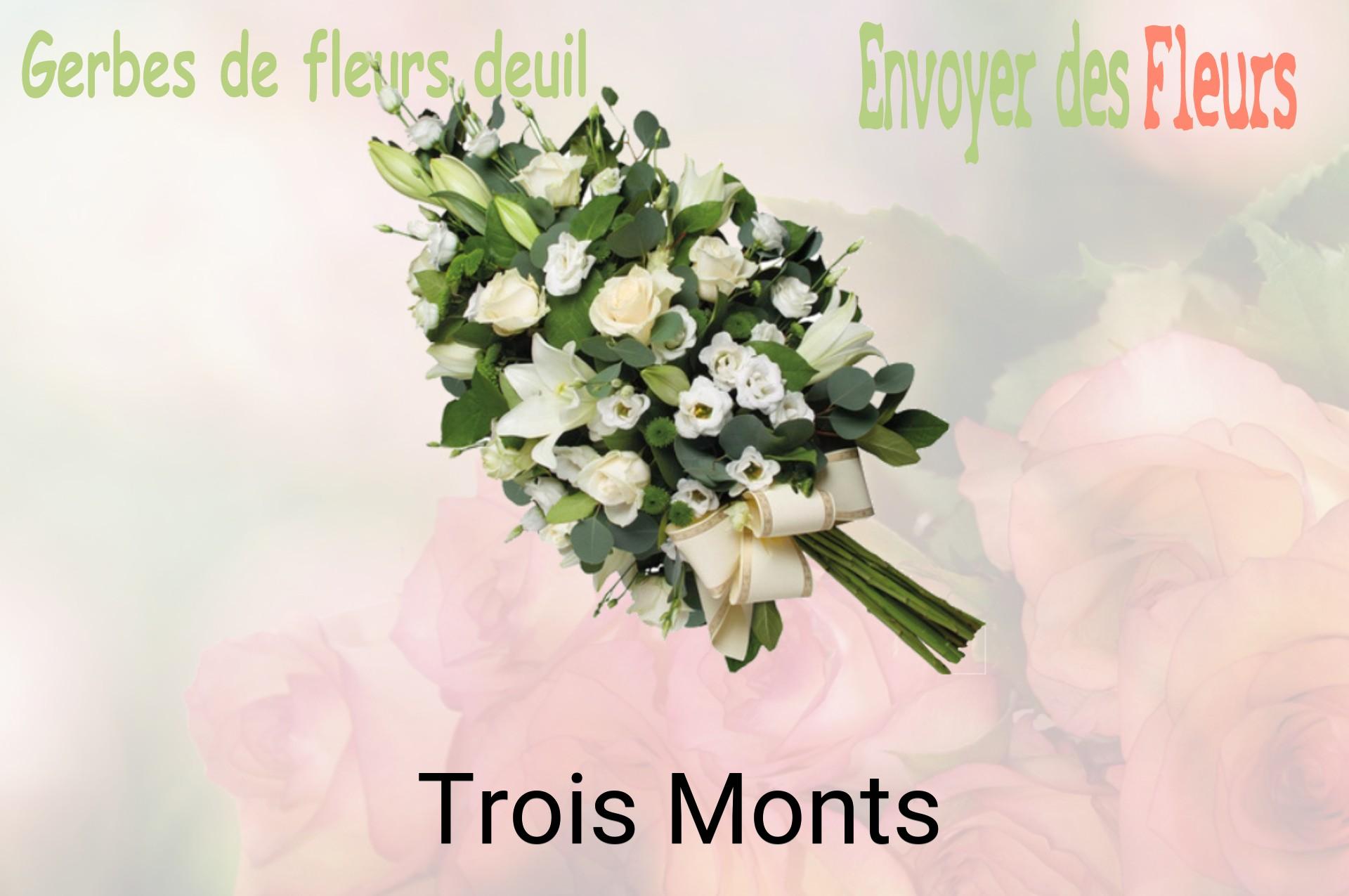 Gerbe de fleurs de deuil livrée à Trois-Monts